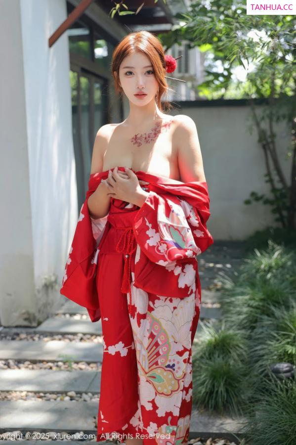   [XiuRen]高清写真图 2025.08.22 No.10683 金允希Yuki 红色和服第46张图片